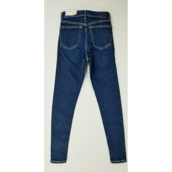 Topshop Moto Size 25X28 Women's Jamie High Waisted Ankle Grazer Blue Denim Jeans - Picture 1 of 15
